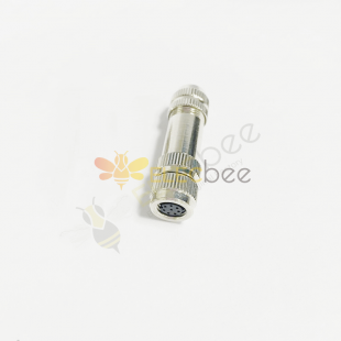 Female Connector M8 8 Pin Straight Aviation Plug Screw-Joint Metal Shielded