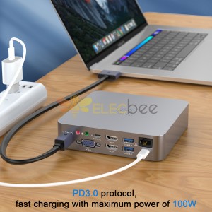 New dual Type-C extension docking is suitable for Mac Book Expansion Dock 100W PD Charging USB HUB hub