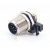 M12 90 Derece Konektör 12 Pin Erkek Sensör Soketi Delik İpliği Su Geçirmez