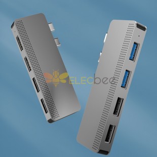 双Type-C口集线器适用苹果MacBook air/MacBook pro扩展坞USB HUB