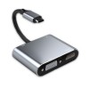 Type-C genişletilmiş yuva USB C\'den HDMI/VGA/USB 3.0/PD\'ye şarj için uygun Anahtar dönüştürücü
