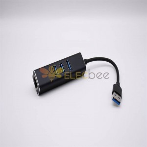 網線轉接口轉換器USB筆記本電腦網線轉接頭口網絡寬帶4合1擴展塢