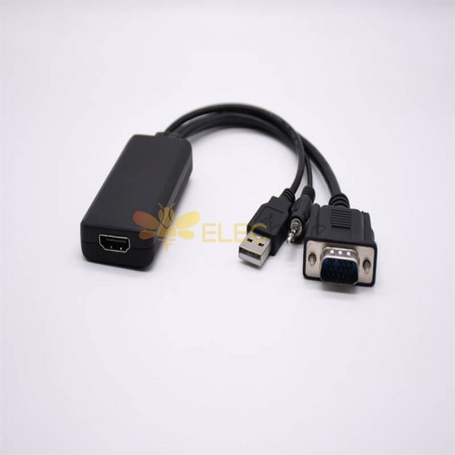 VGA to HDMI Converter VGA Male To HDMI Female Computer Connected To TV Projector With Audio Cable