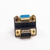 15 Pin VGA Gender Changer Male To Female Right Angle Gold High Density D-Sub