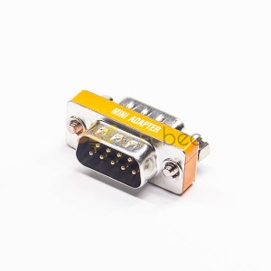 9 Pin Mini Cinsiyet Değiştirici Metal Standart D-Alt Erkek Erkek Düz DB Adaptörü