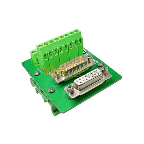 Bloco terminal sem solda DB15 DP15 Placa de relé de conector macho e fêmea com suporte simples PCB de 15 pinos incluído