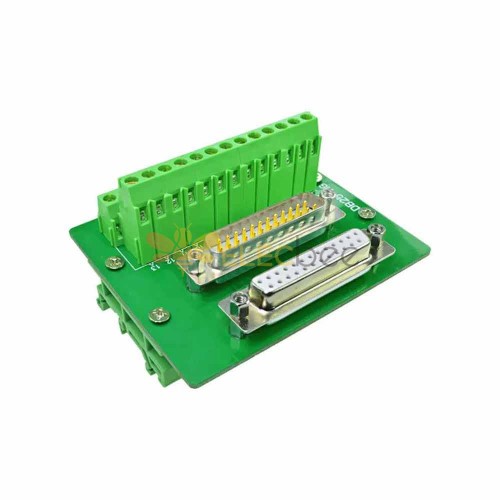 DB25 Parallel Port Solderless Terminal Block DP25 Dual Row Male to Female Adapter Terminal Strip 25 Relay Module Rack with DB25 Double Ended Terminal Block  Equipped with Simple Bracket