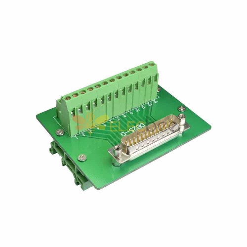 DB25 Straight Male Head with Bracket for Parallel Port Wire Terminal Block Automation Adapter Solderless Module Relay Rack Guide Rail Type