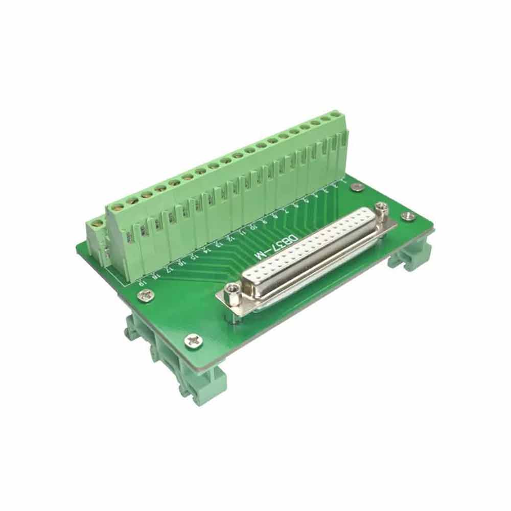 DB37 Solderless Terminal Block Adapter  Solderless DB37P Connector Wire Terminal  Right Angle Female Connector with Bracket