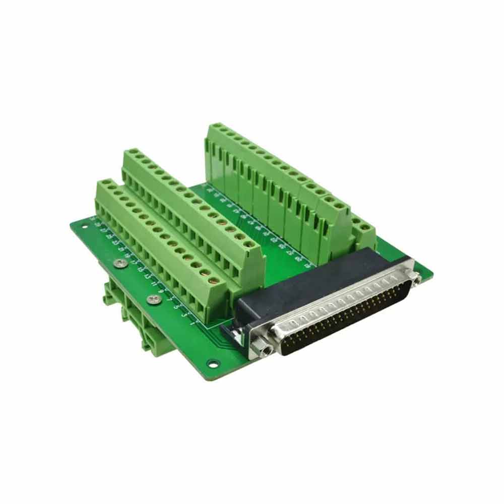 DB62 Solderless Terminal Block  62 Pin Connector Signal Connector  C45 DIN Rail  62 Pin Female Terminal Block with Simple Bracket