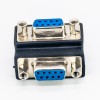 DB9 Right Angle Adapter Standard D-Sub 9 Pin Female To Female