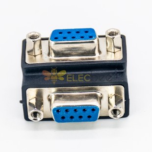 DB9 Right Angle Adapter Standard D-Sub 9 Pin Female To Female