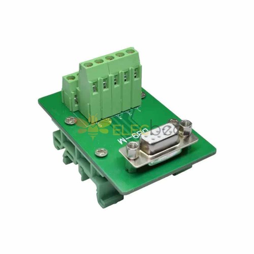 DB9 Solderless Terminal Block for DIN Rail Automation  DR9 Pin Male Serial Relay Board  Right Angle Male Connector with Bracket