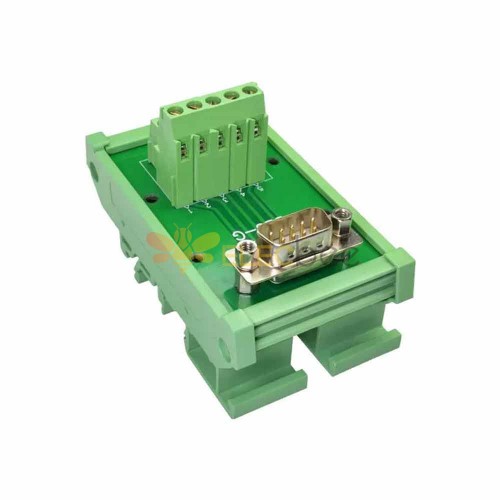 DB9免焊接端子台PLC工控自动化配件 插头 公头 配模组架 PCB模组架导轨9针串口接