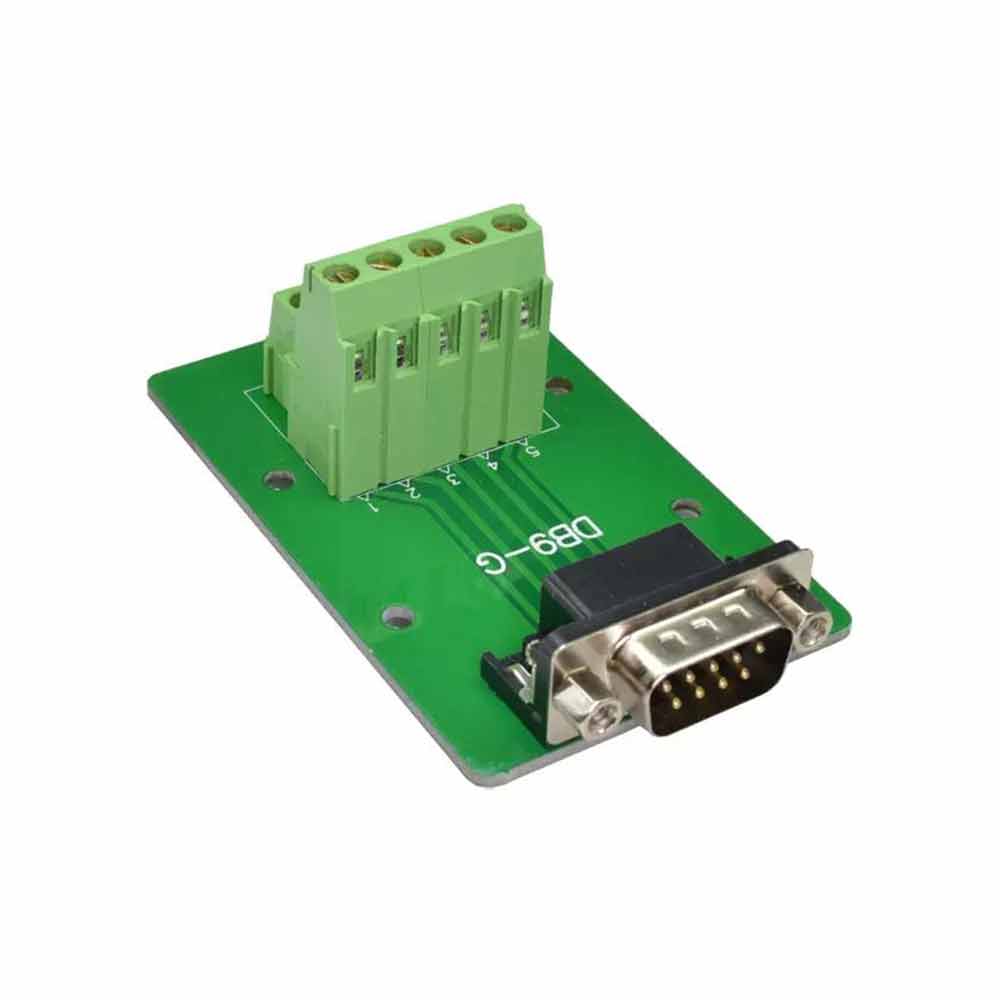 DB9 Solderless Terminal Block with DR9 Pin Serial Relay Board  Single Male Connector  No Bracket  for DIN Rail Industrial Automation