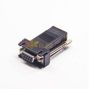 DB9 To RJ12 Adapter Female To Female Standard D-Sub Straight Plastic Shell Assembly