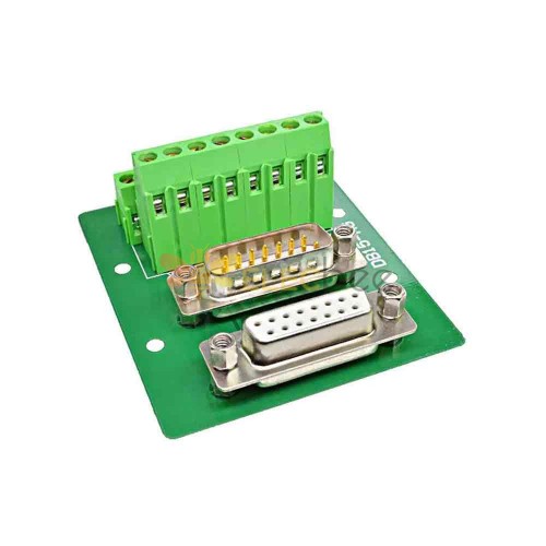 DP15 Male and Female Connector Relay Board with 15 Pin PCB  Single DB15 Dual Head Terminal Block  Solderless Terminal Block Included