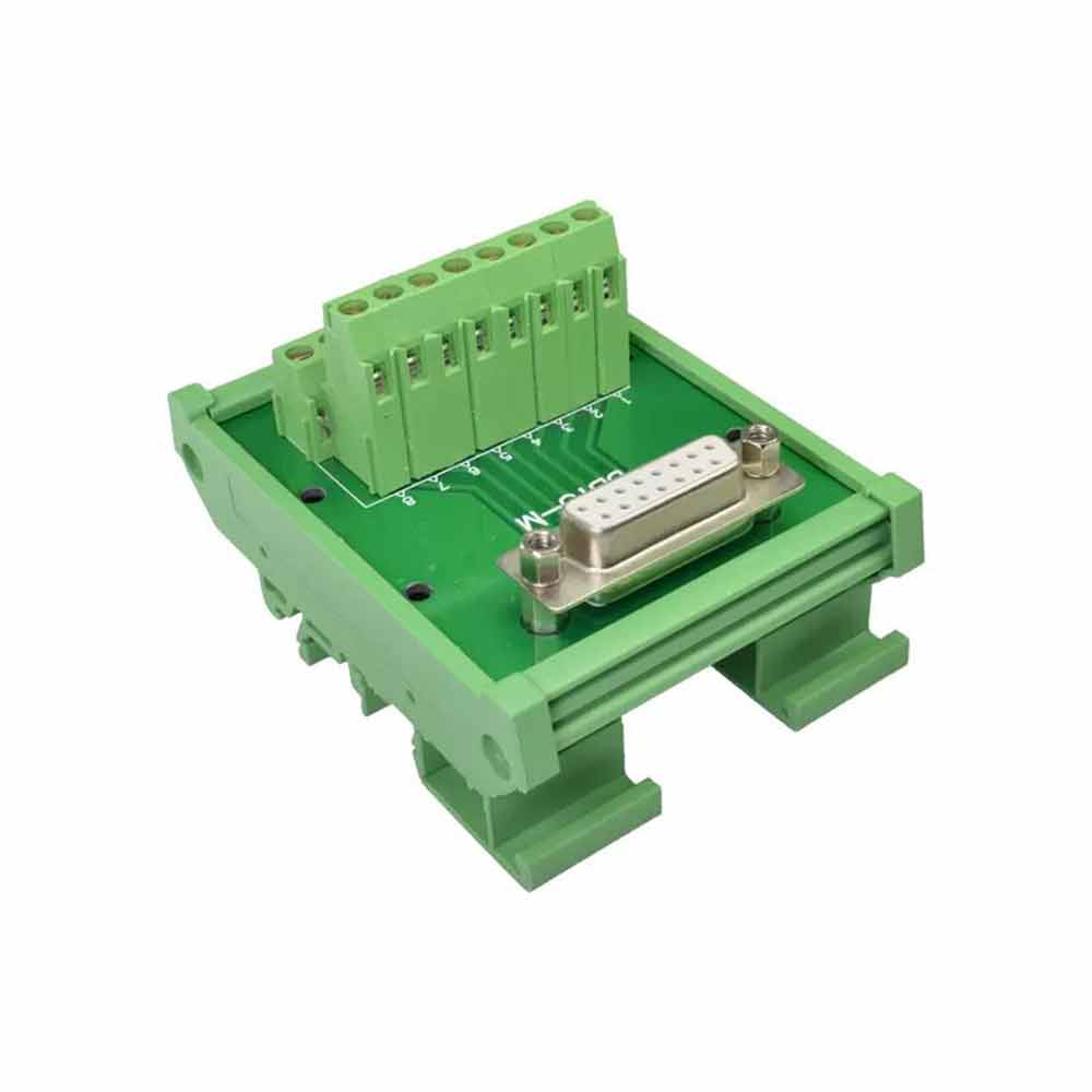 Female Connector with Bracket for DR15 Solderless Terminal Block Dual Row Solderless Wire Terminal Board 15 Pin Adapter Terminal Strip PCB  Ideal for Terminal Module Racks