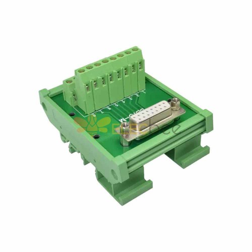 Female Connector with Bracket for DR15 Solderless Terminal Block Dual Row Solderless Wire Terminal Board 15 Pin Adapter Terminal Strip PCB  Ideal for Terminal Module Racks