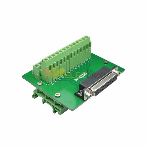 Female Head with Bent Legs and Bracket for DB25 Parallel Port Wire Terminal Block Automation Adapter Solderless Module Relay Rack Guide Rail Type Module Rack