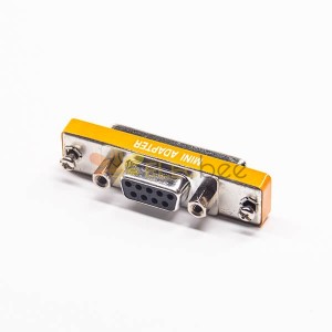 Changement de genre Mini Standard D-Sub 9 Pin Femelle À 25 Pin Femelle Métal Droit