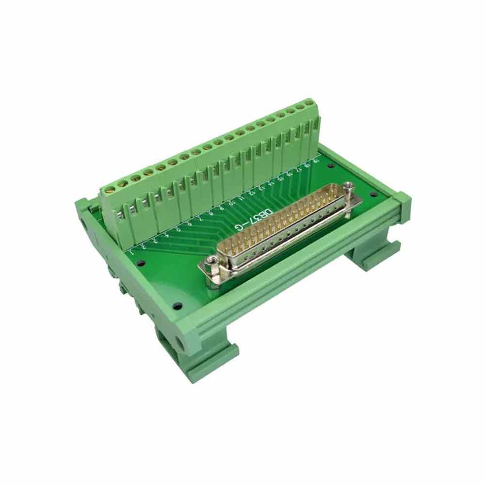Male Head with Module Rack for DB37P Solderless Terminal Block Relay Line Board 37P Solderless Board Automation Guide Rail Type Module Rack