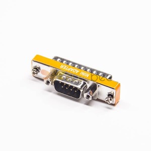 Mini Gender Changer Straight Metal Standard D-Sub 9 Pin Male To 25 Pin Male