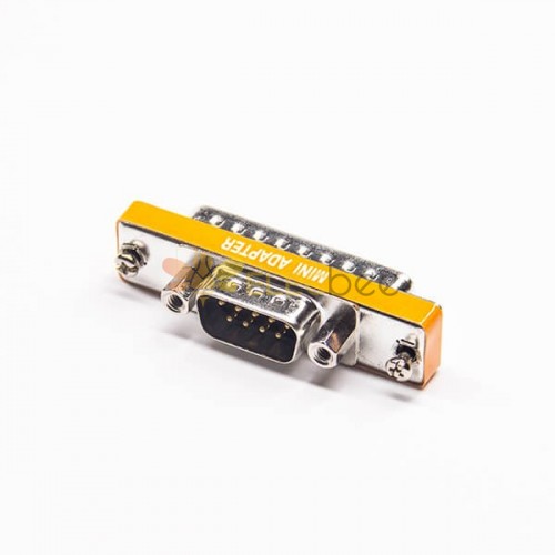 Mini Gender Changer Straight Metal Standard D-Sub 9 Pin Mâle À 25 Pin Mâle