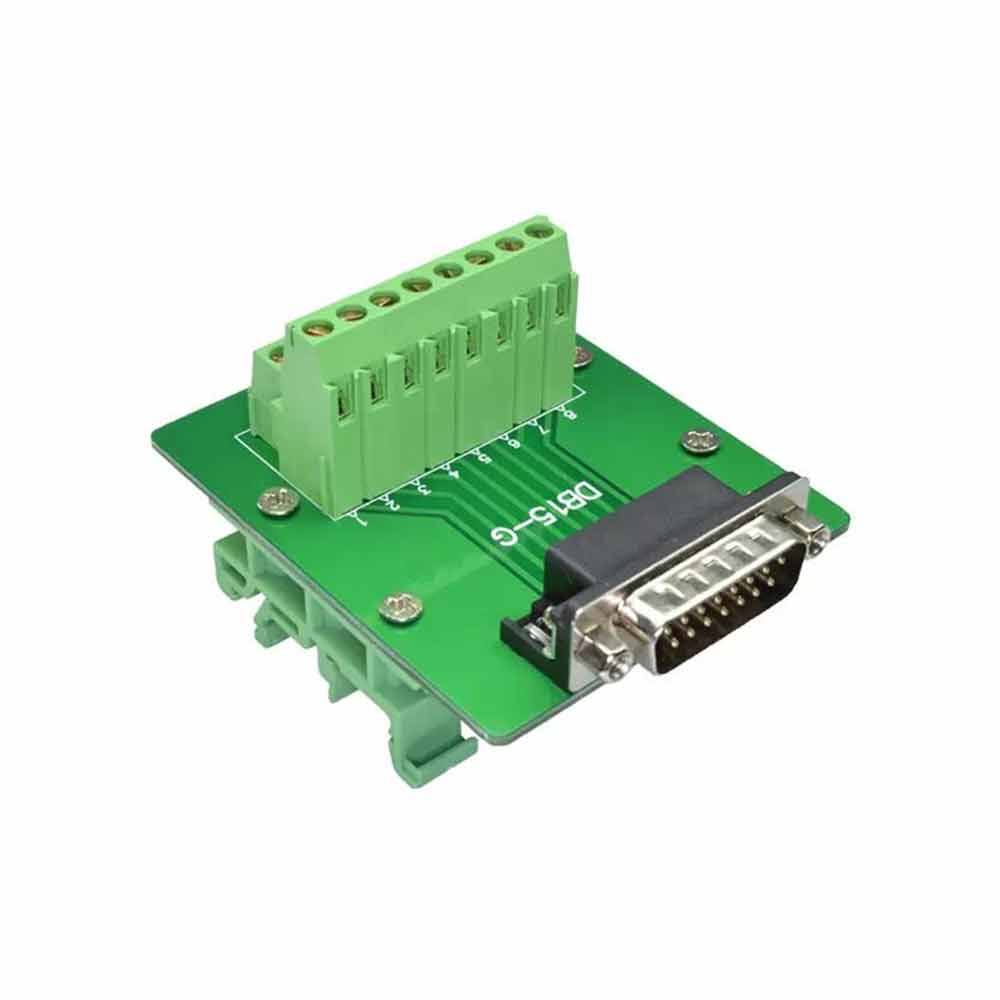 PLC Adapter D SUB Relay Module 15 Pin High Compatibility Full Pass Female Head with Bent Legs and Bracket for DB15 Solderless Terminal Block