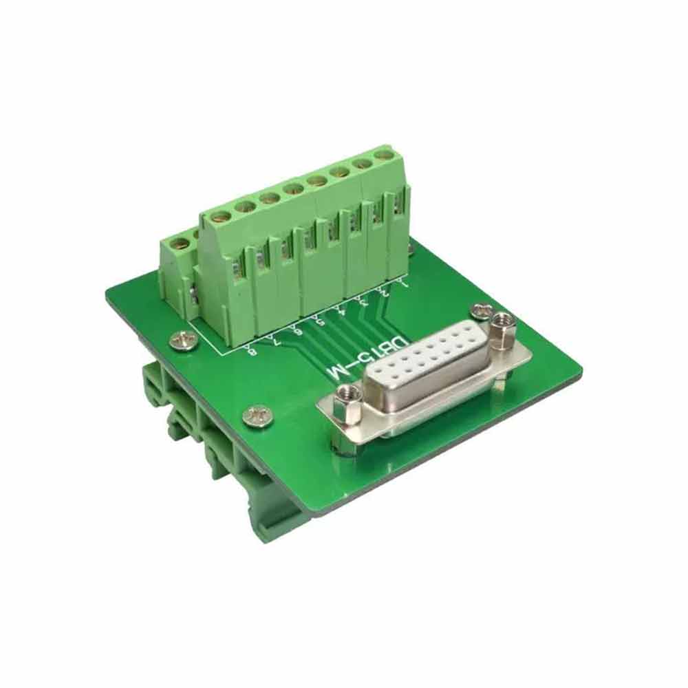 PLC Adapter D SUB Relay Module 15 Pin High Compatibility Full Pass Male Head with Straight Legs and Bracket for DB15 Solderless Terminal Block