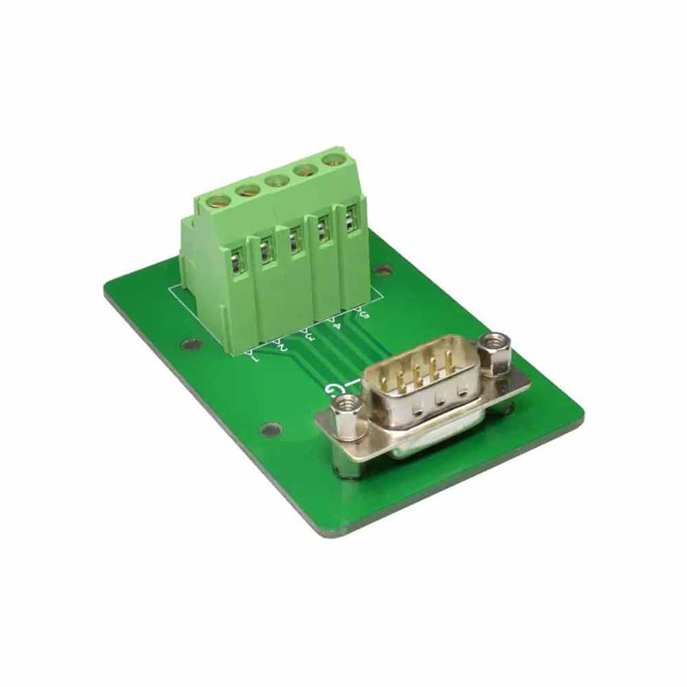 PLC Industrial Automation Component DB9 Solderless Terminal Block Single Male Head Without Module Rack PCB Module Rack Guide Rail 9 Pin Serial Interface Plug