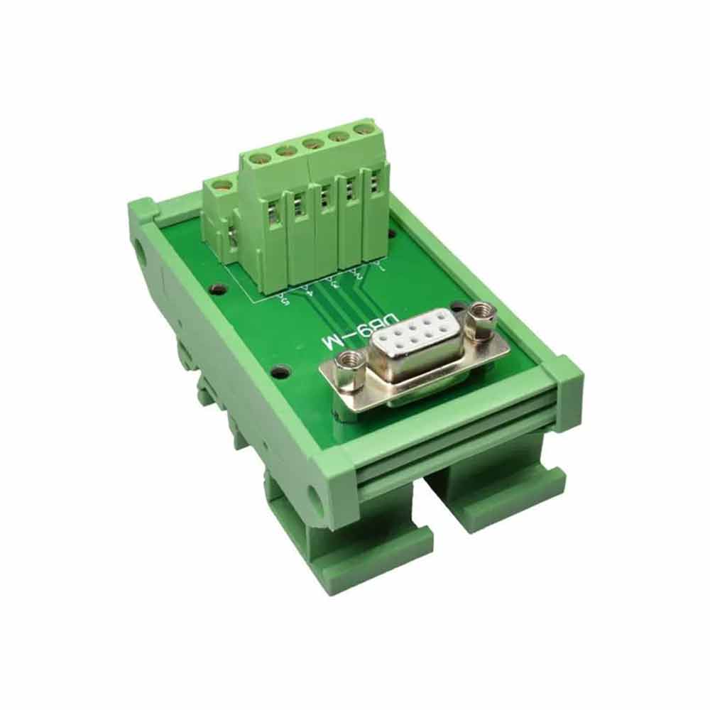 插頭 母頭 配模組架 DB9免焊接端子台PLC工控自動化配件 PCB模組架導軌9針串口接
