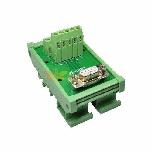 插头 母头 配模组架 DB9免焊接端子台PLC工控自动化配件 PCB模组架导轨9针串口接