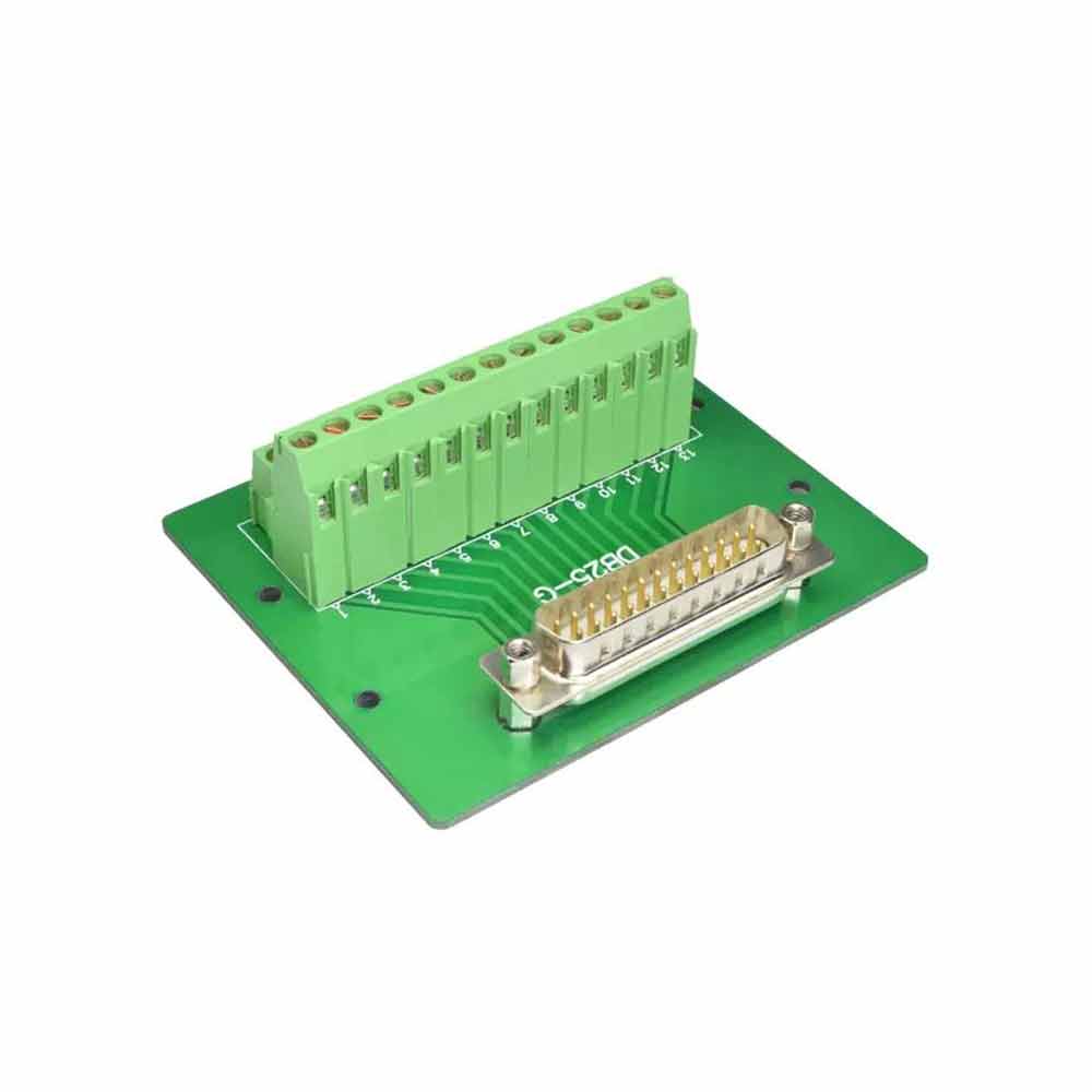 Single Straight Male Head Without Bracket for DB25 Parallel Port Wire Terminal Block Automation Adapter Solderless Module Relay Rack Guide Rail Type Module Rack