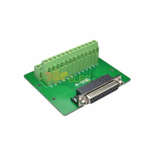 Solderless Module Relay Rack Guide Rail Type Single Bent Female Head Without Bracket for DB25 Parallel Port Wire Terminal Block Automation Adapter