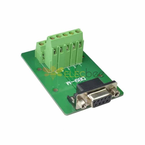 Solderless Terminal Block for DIN Rail Automation  DR9 Pin Male Serial Relay Board  Straight Male Connector with Bracket
