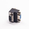 VGA Adapter 15 Pin Male To Female Standard D-Sub Right Angle DB Gender Changer