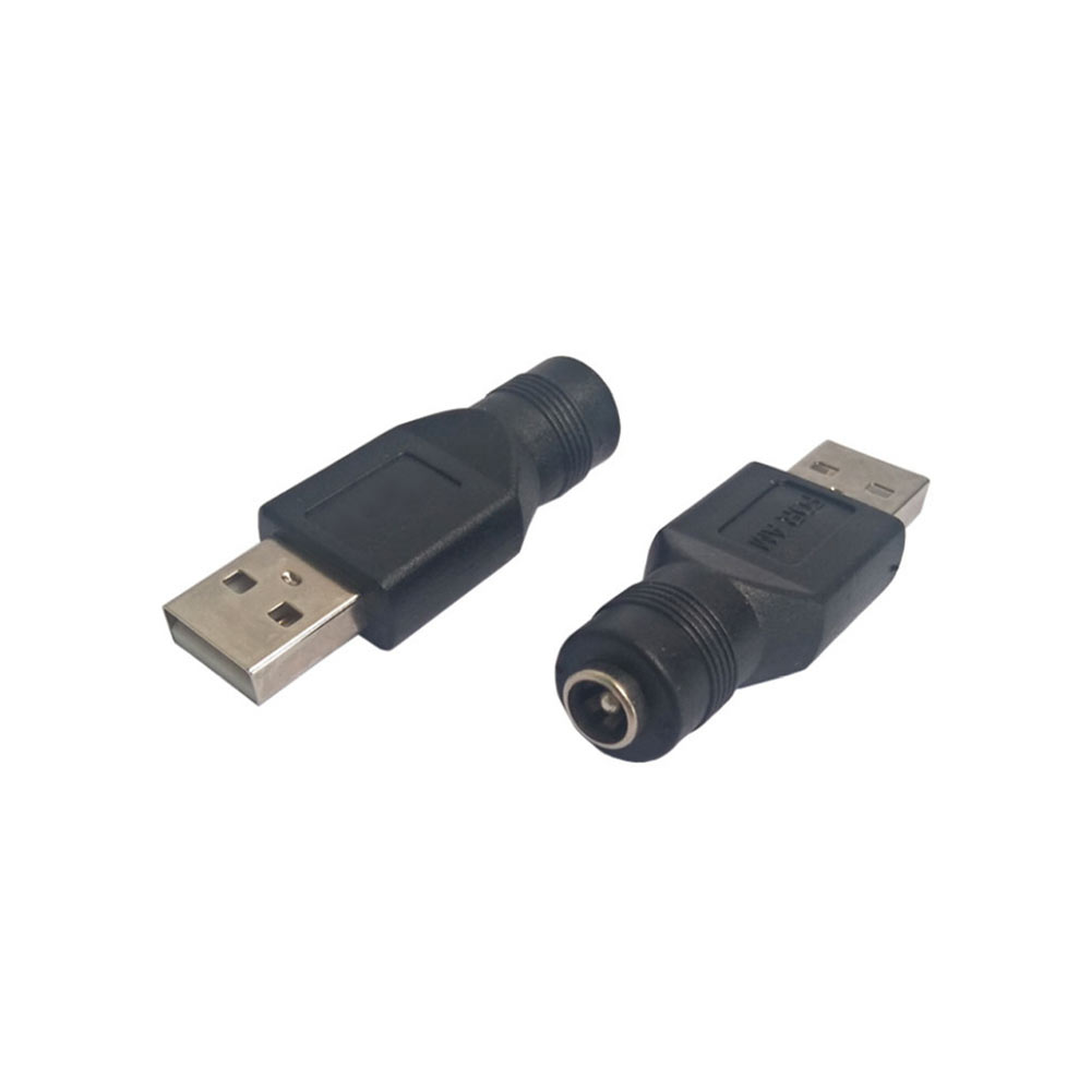 DC 5,5x2,1mm Jack a USB A enchufe portátil DC adaptador de conector de alimentación convertidor recto