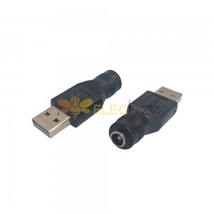 DC 5.5x2.1mm Jack para USB A Plug Laptop DC Power Conector Adaptador Conversor Reto