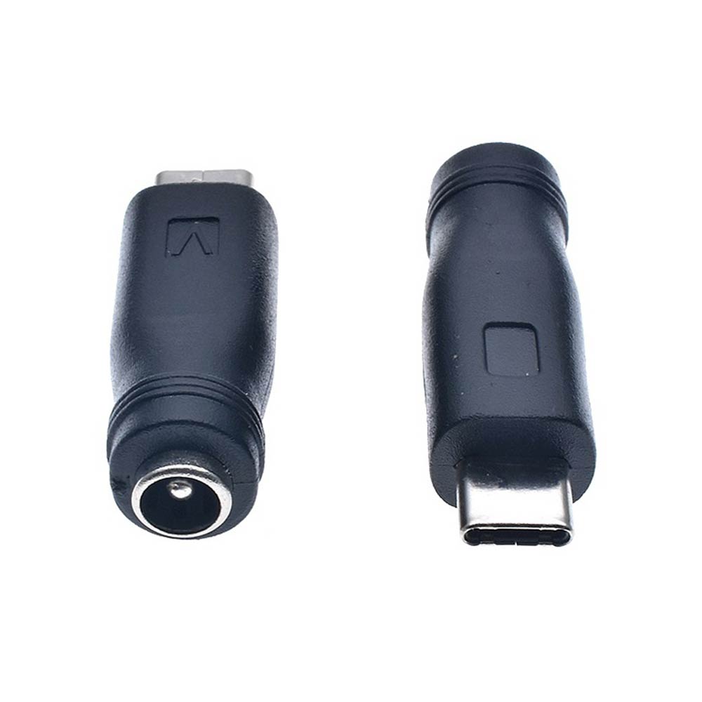 DC Connector DC 5.5x2.1mm Jack to Type-C Plug Straight Adapter