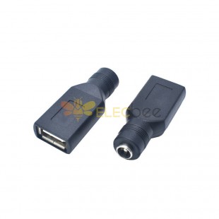 DC Connector DC 5.5x2.1mm Jack to USB 2.0 Jack Straight Laptop Power Adapter 5V