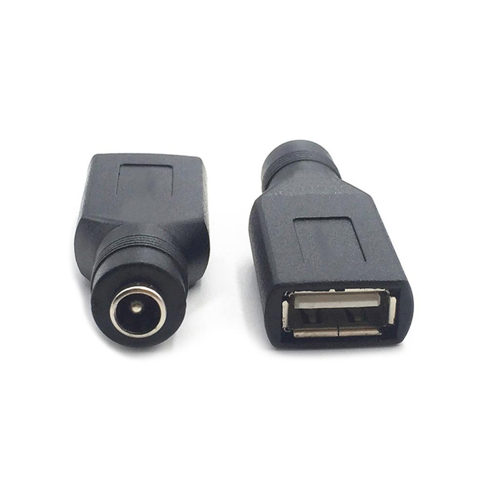 Connecteur DC Jack DC 5,5 x 2,1 mm vers USB 2.0 Adaptateur d\'alimentation droit pour ordinateur portable 5 V