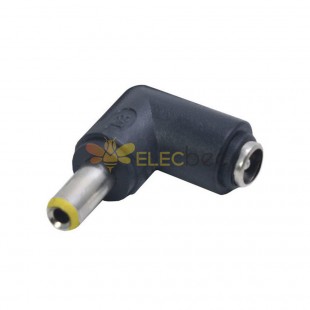DC Power Adapter Plug DC 5.5x2.1mm Jack to 5.5x2.5mm Yellow Plug 90 Degrees