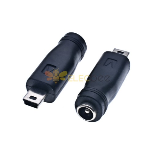 DC Power Adapter Plug DC 5.5x2.1mm Jack to MINI USB Plug Straight Converter 