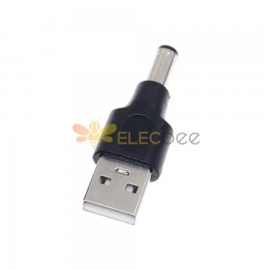 Adaptador de conector de alimentação DC para laptop DC 5,5x2,1mm Plug to USB A Plug Straight Converter 5V