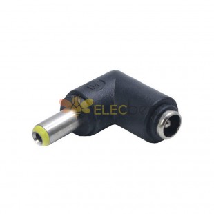 Power Adapter Connector DC 5.5x2.1mm Jack to 5.5x2.1mm Yellow Plug 90 Degrees
