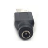 Convertidor de enchufe de alimentación DC 5,5x2,1mm Jack a enchufe USB 2,0 adaptador de ángulo recto 5V