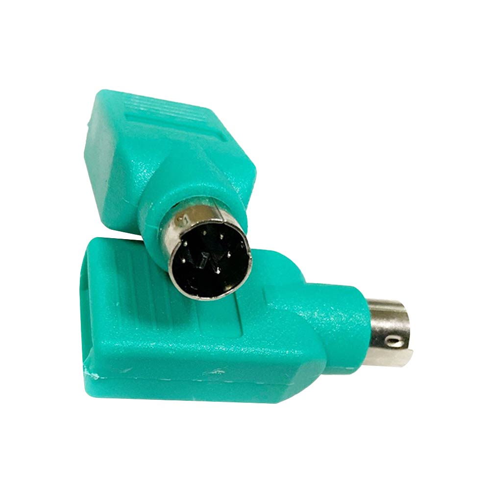 PS2 USB アダプター 丸型プラグ - USB タイプ A ジャック ストレート ラップトップ キーボード マウス アダプター グリーン