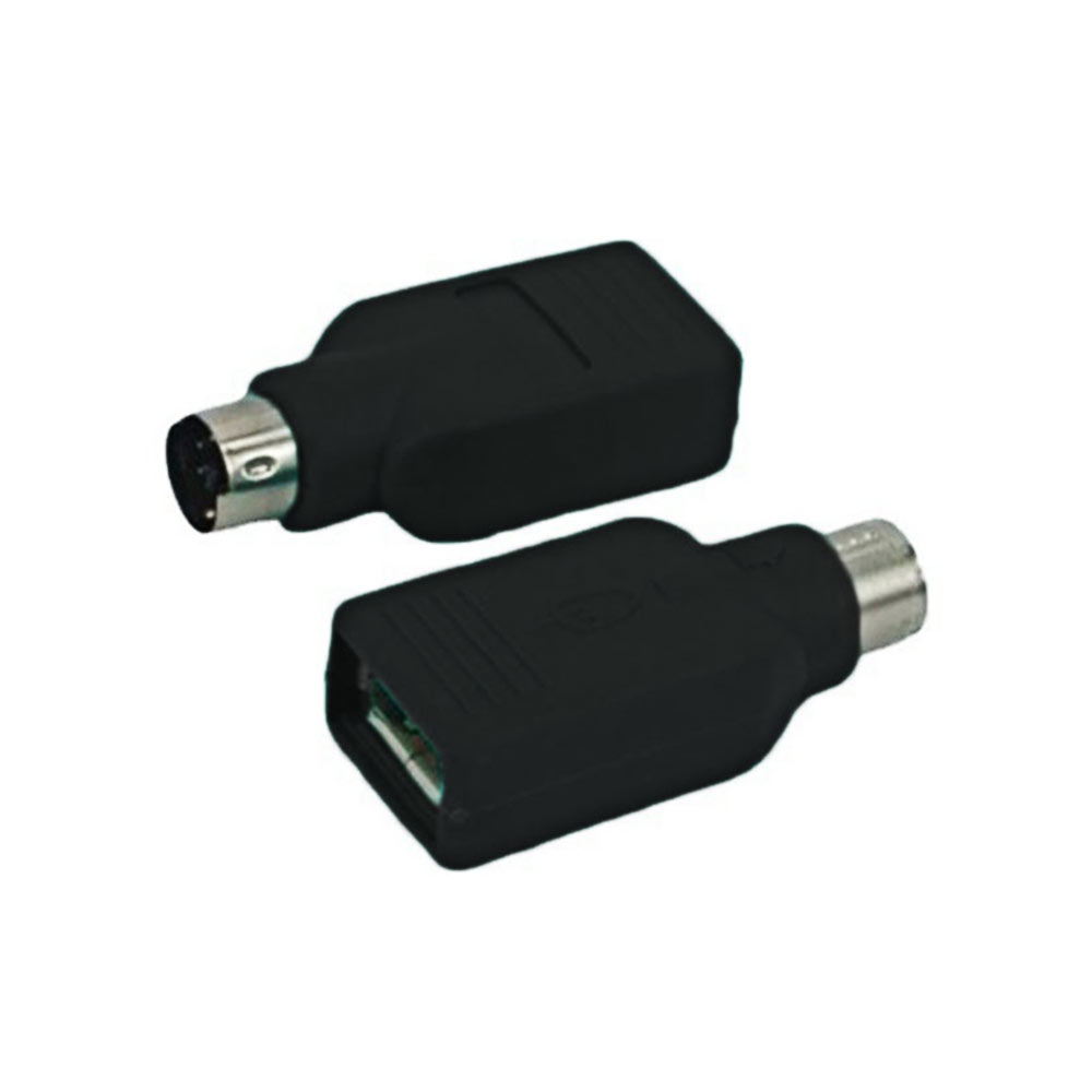 PS/2轉USB轉接頭圓口轉USB母 USB A型轉換鍵盤/滑鼠插頭PS2介面轉換器 黑色