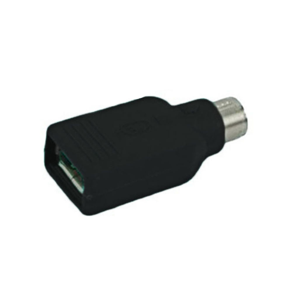 Conversor de plugue USB para PS2 Jack circular PS2 para USB tipo A Jack reto teclado mouse adaptador preto